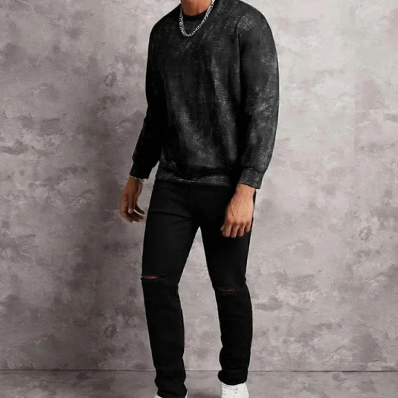 Black Casual Tie Dye Pullover - Picture 5 of 5